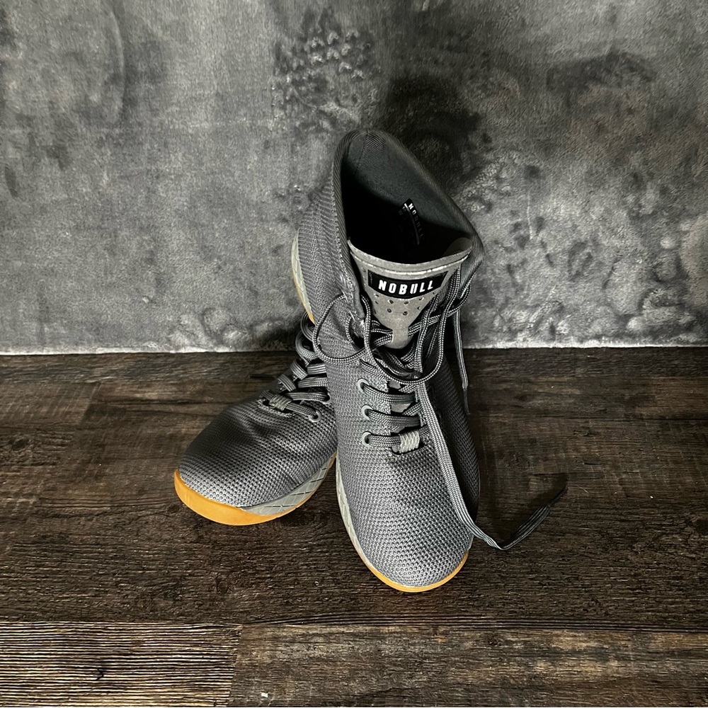 NOBULL Men's (9) or women’s (10.5) Gray High-Top Trainers